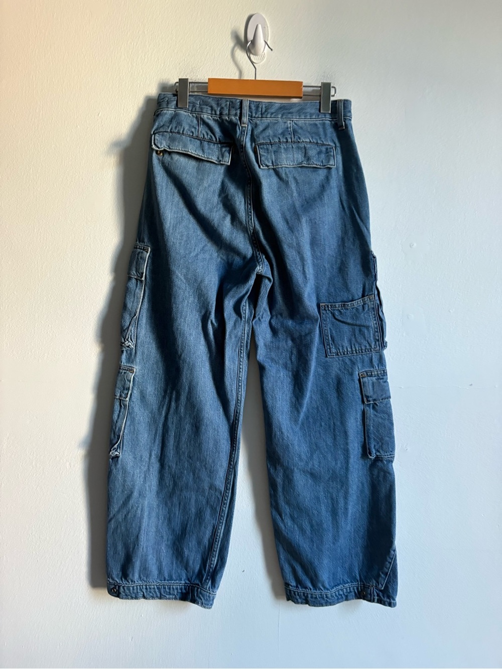 Aritzia Denim Forum Sz 29 Millie High Rise Cargo Denim Utility Baggy Jeans - Picture 6 of 12